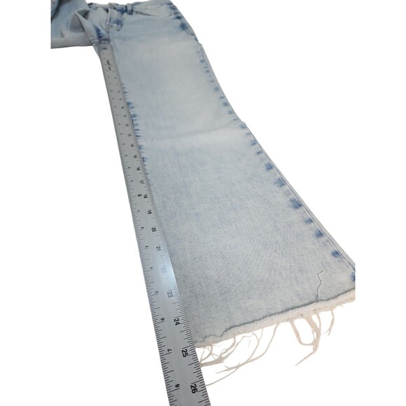 FRAME Women's Le Crop Mini Boot Cut Jeans Size 28 Light Wash Raw Hem Streetwear - Picture 8 of 13